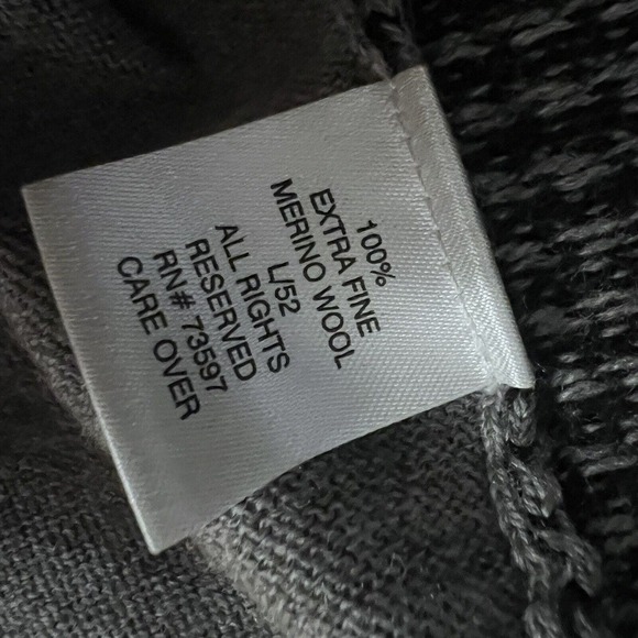 Raffi Linea Uomo Sweater V Neck Merino Wool Gray LS Pullover Mens Size Large 52 - Picture 5 of 6